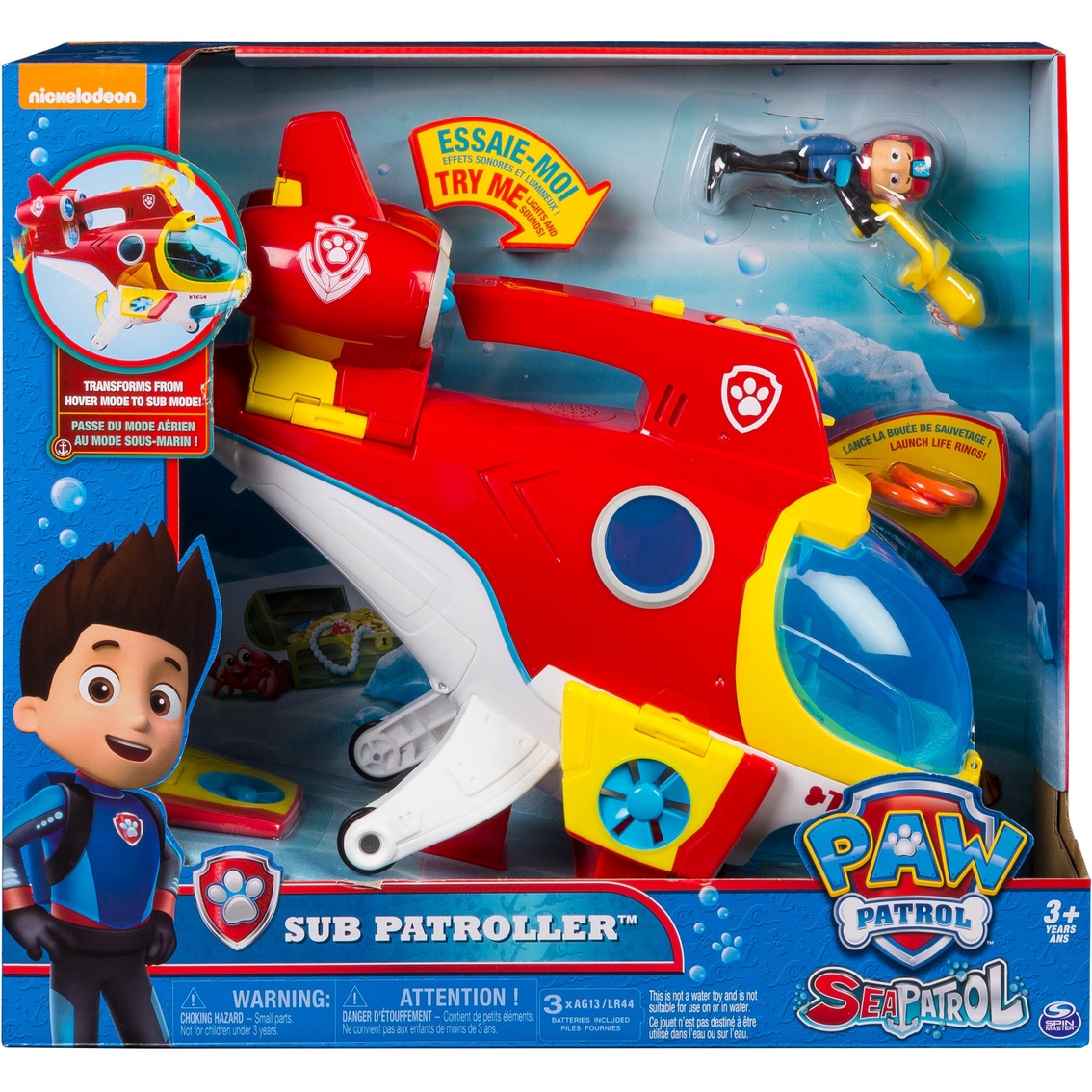 Paw Patrol Sea Patrol Ryder Transforming Sub Patroller Vehicle And Figure Play Vehicles | Baby Toys | Shop The Exchange