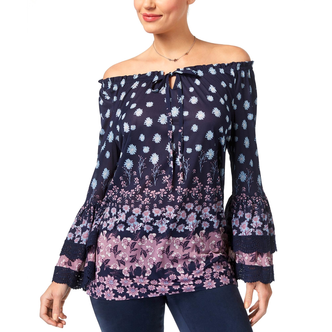 Style & Co. Off The Shoulder Peasant Top - Image 3 of 3