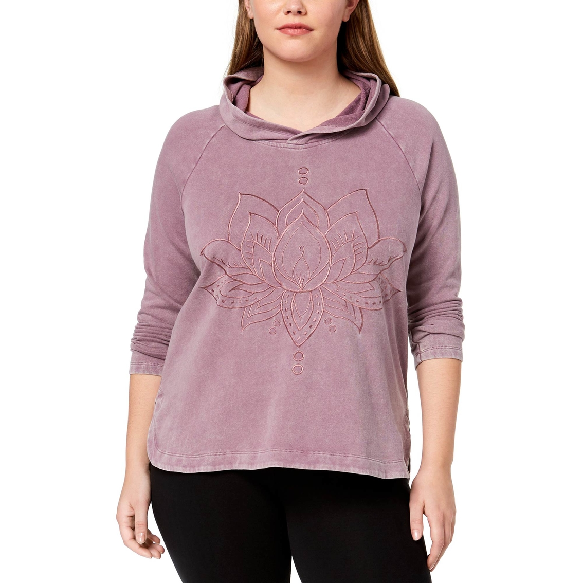 Style & Co. Plus Size Cotton Embroidered Hoodie Hoodies