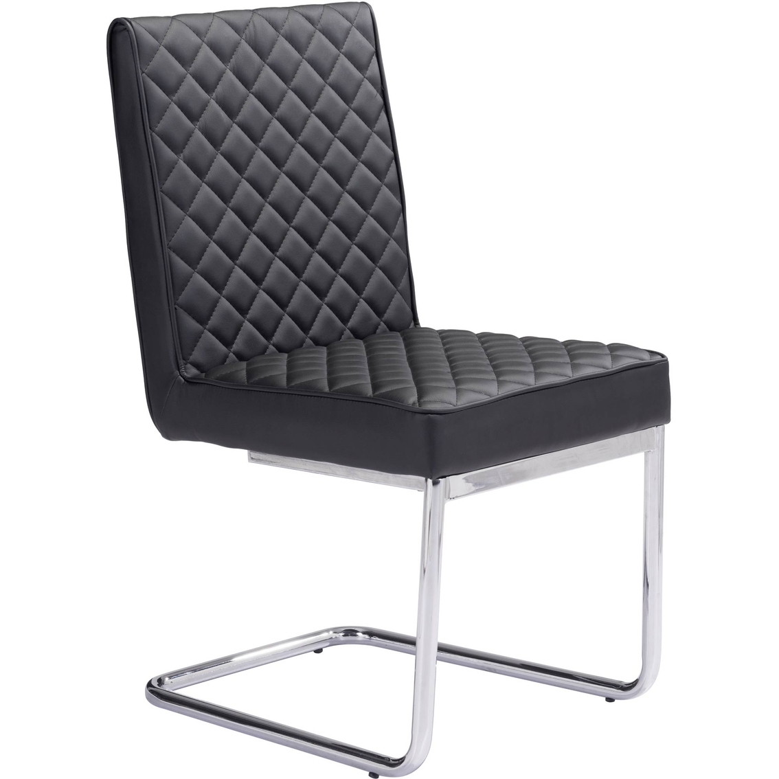 Zuo Modern Quilt Armless Dining Chair Black 2 Pk. - Image 3 of 4