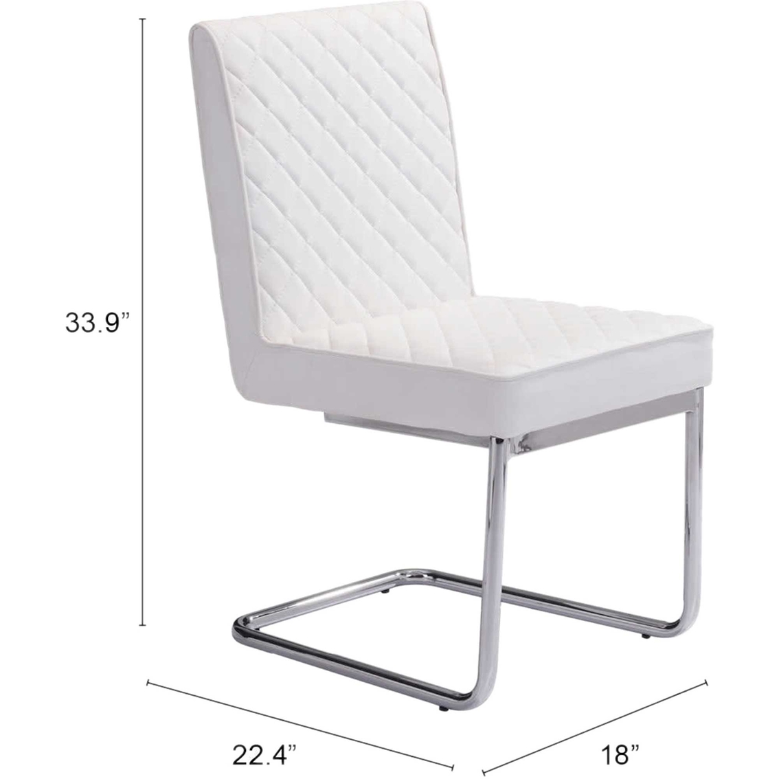Zuo Modern Quilt Armless Dining Chair 2 Pk. - Image 8 of 8