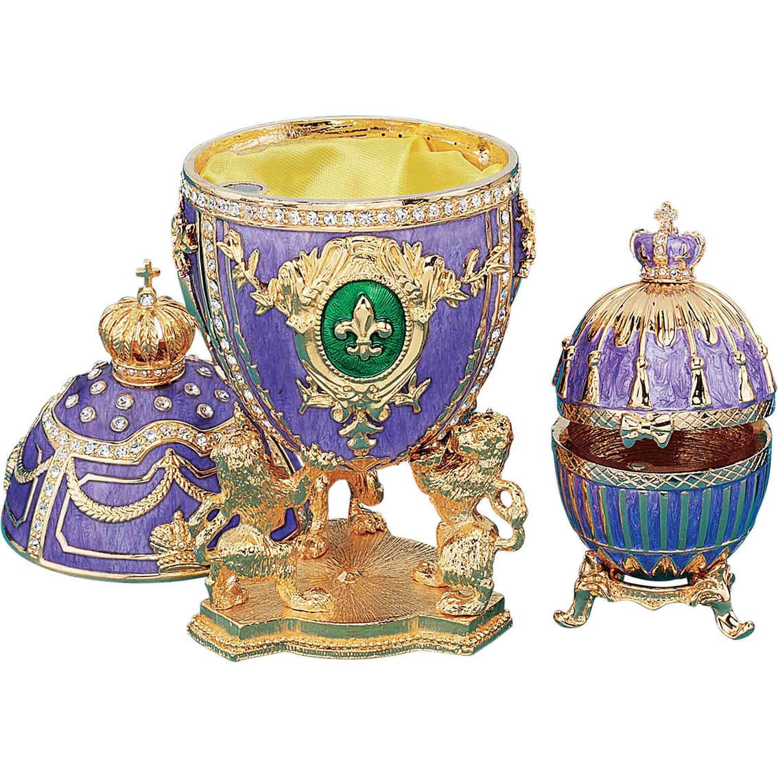 Design Toscano Regal Purple Collection Romanov Style Enameled Eggs Set - Image 2 of 2