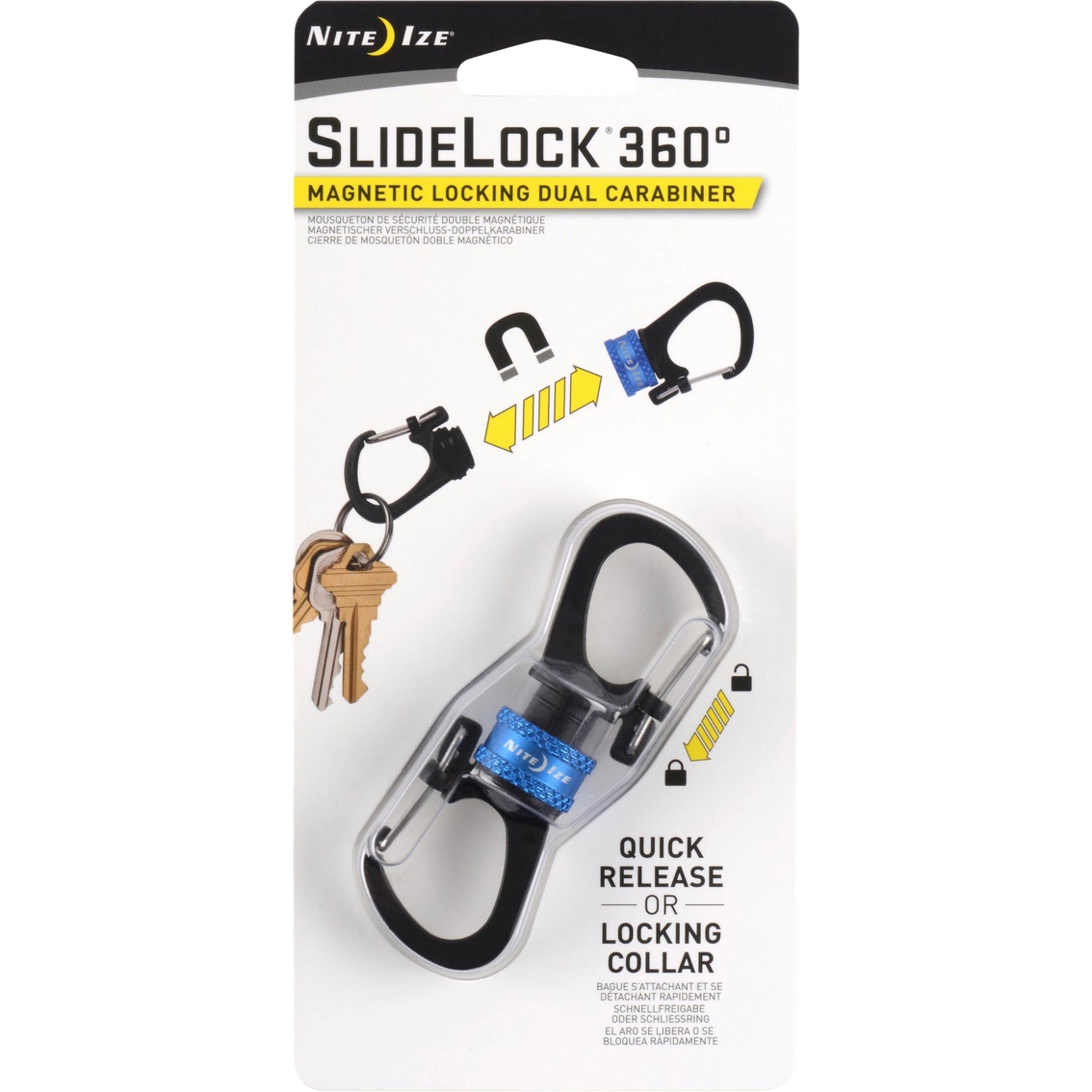 Slidelock 360 Degree Magnetic Locking Dual Carabiner, Personnel & Security, Household