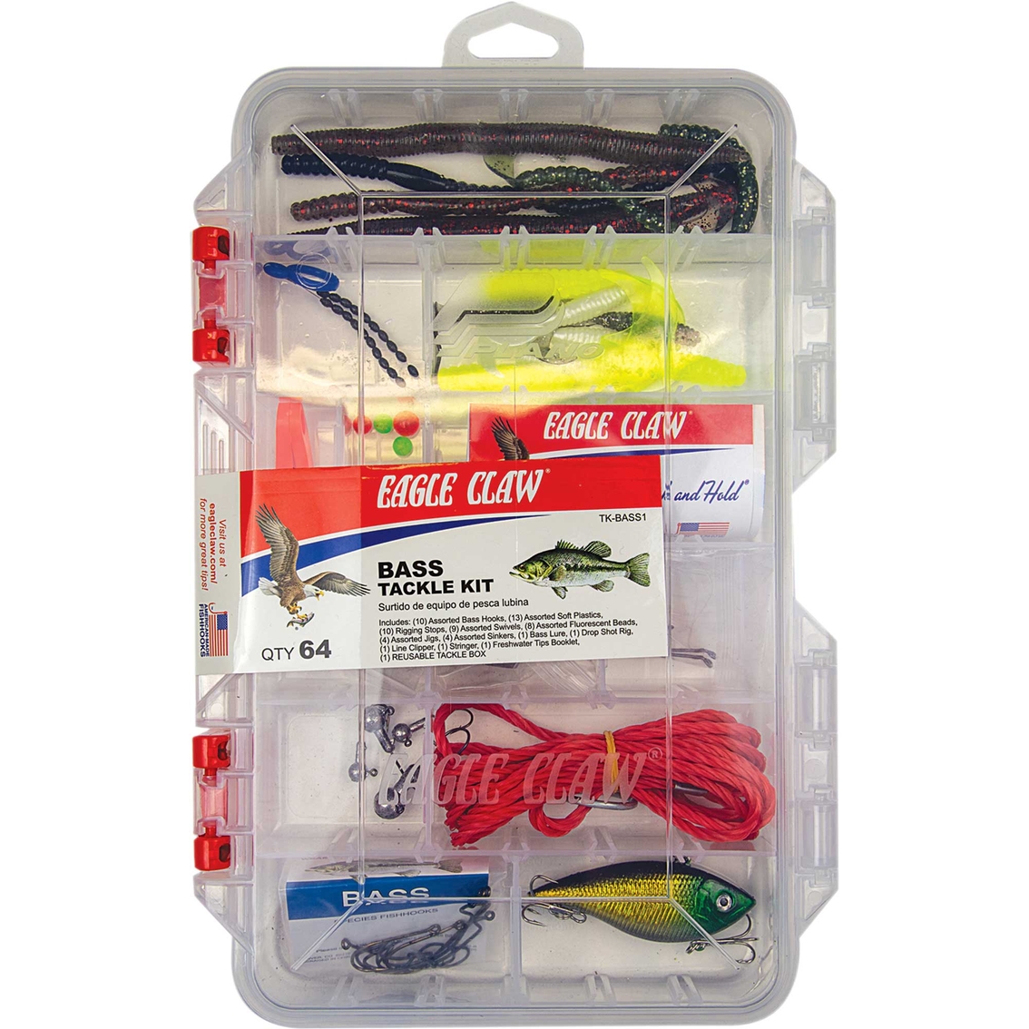 Eagle Claw 55 Pc. Bass Tackle Kit, Fishing Accessories, Sports & Outdoors