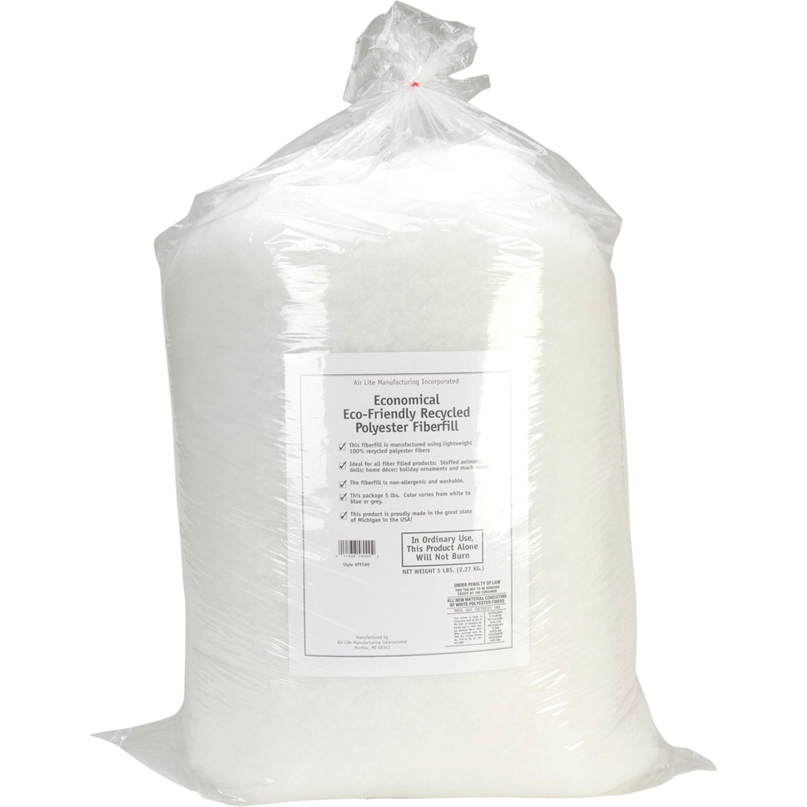 Air Lite Eco-friendly Recycled Polyester Fiberfill 5 Lb., Fabric, Household