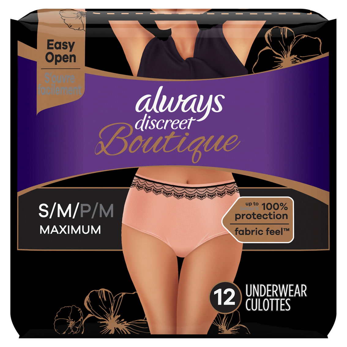 Always Discreet Boutique Maximum Incontinence Underwear Small/medium 12 Ct., Feminine Products, Beauty & Health