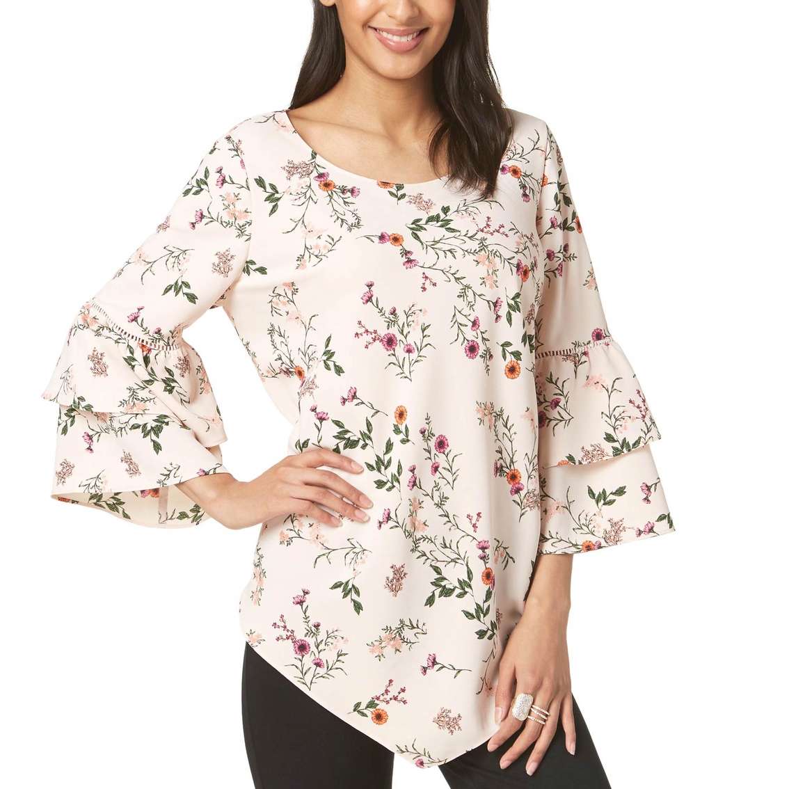 Alfani Petite Printed Tiered Sleeve Top | Non Navigable Products | Shop ...