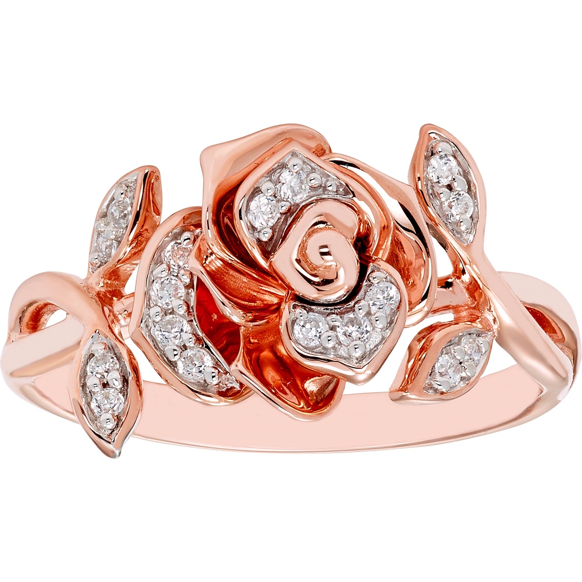 Disney Enchanted 14k Rose Gold Over Sterling Silver 1/10 Ctw Diamond