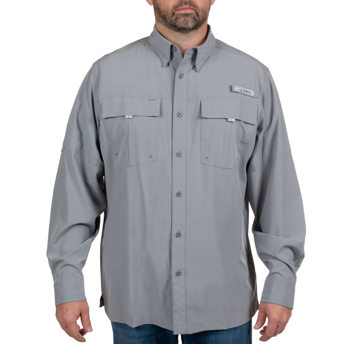 Habit Men's Forage River Long Sleeve River Guide Fishing Shirt, Shirts, Clothing & Accessories