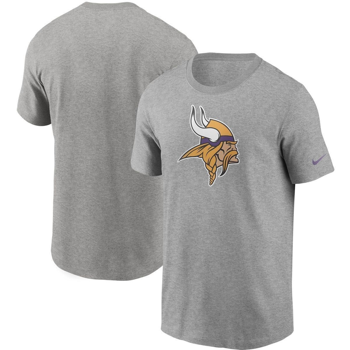 Men's Nike Heathered Gray Minnesota Vikings Primary Logo T-Shirt - Image 1 of 4
