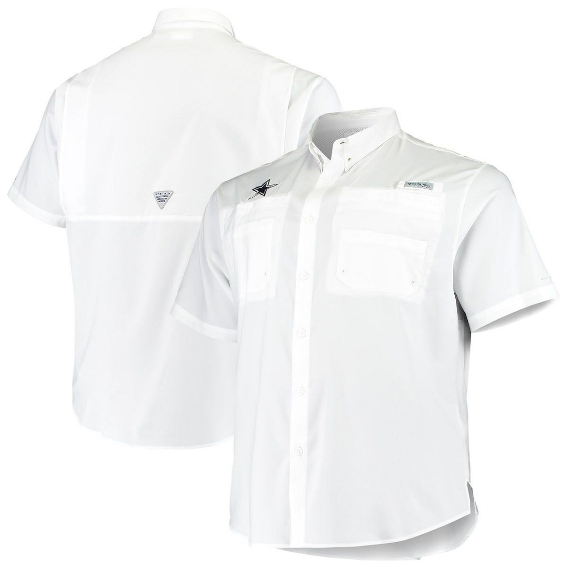 Columbia Men's White Dallas Cowboys Big & Tall Tamiami Woven Button-Down Shirt - Image 2 of 4