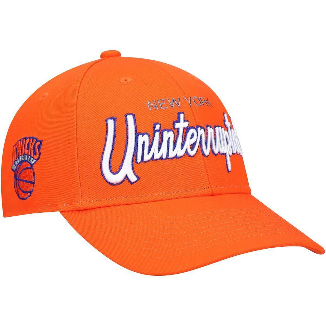 Mitchell & Ness Men's x Uninterrupted Orange New York Knicks Logo Snapback Hat - Image 2 of 4