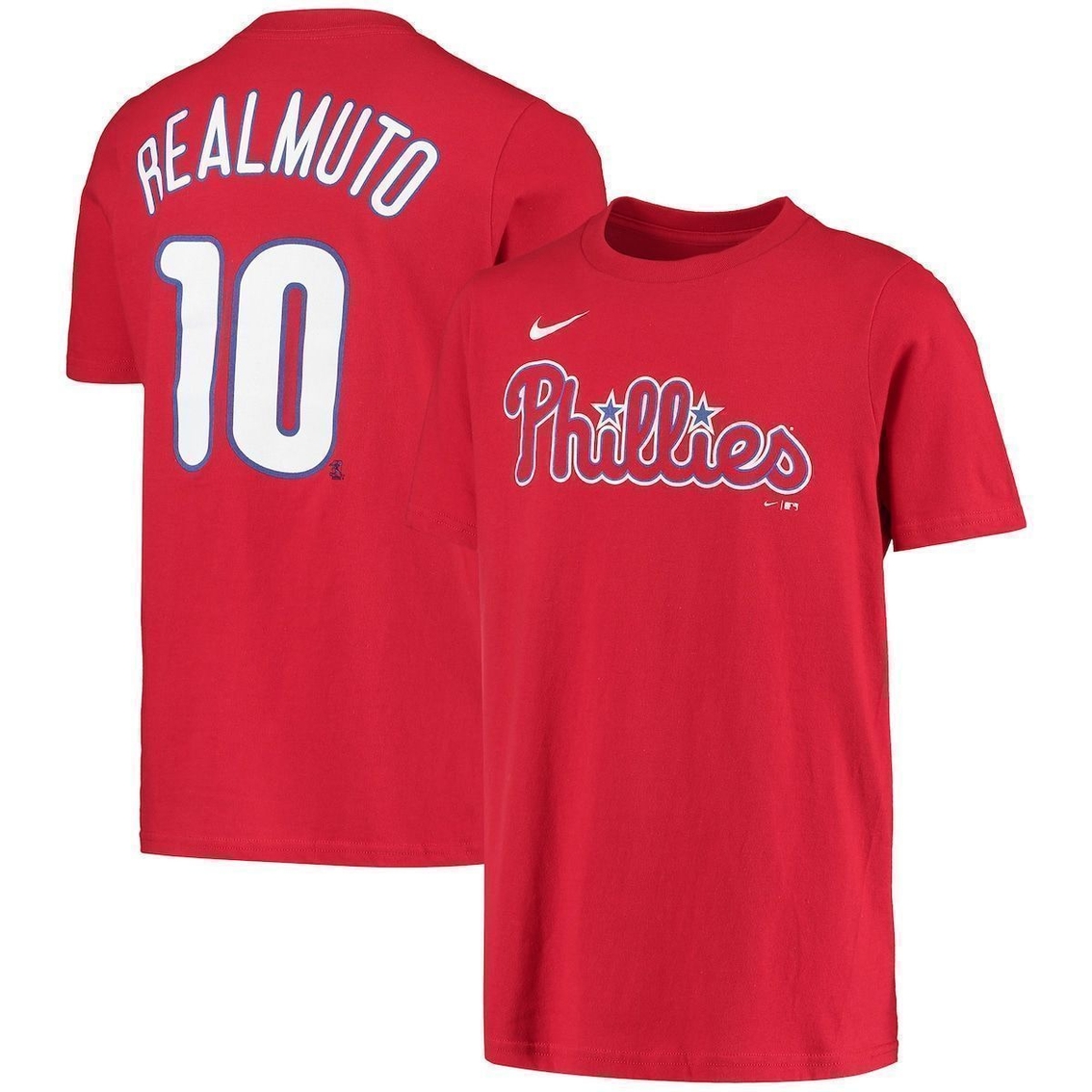 Nike Youth Jt Realmuto Red Philadelphia Phillies Name & Number T