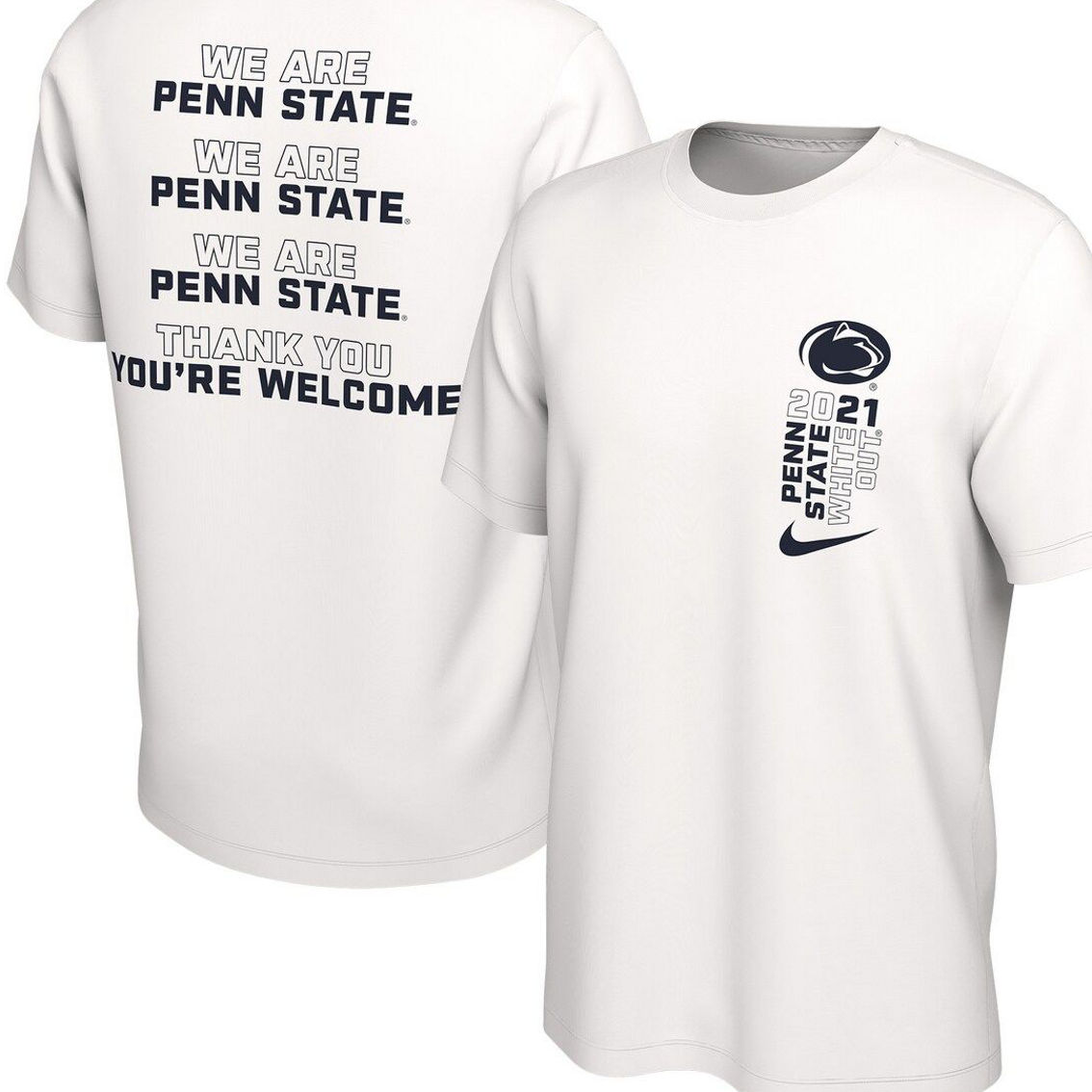 Nike Men's White Penn State Nittany Lions 2021 White Out Student T-Shirt - Image 2 of 4
