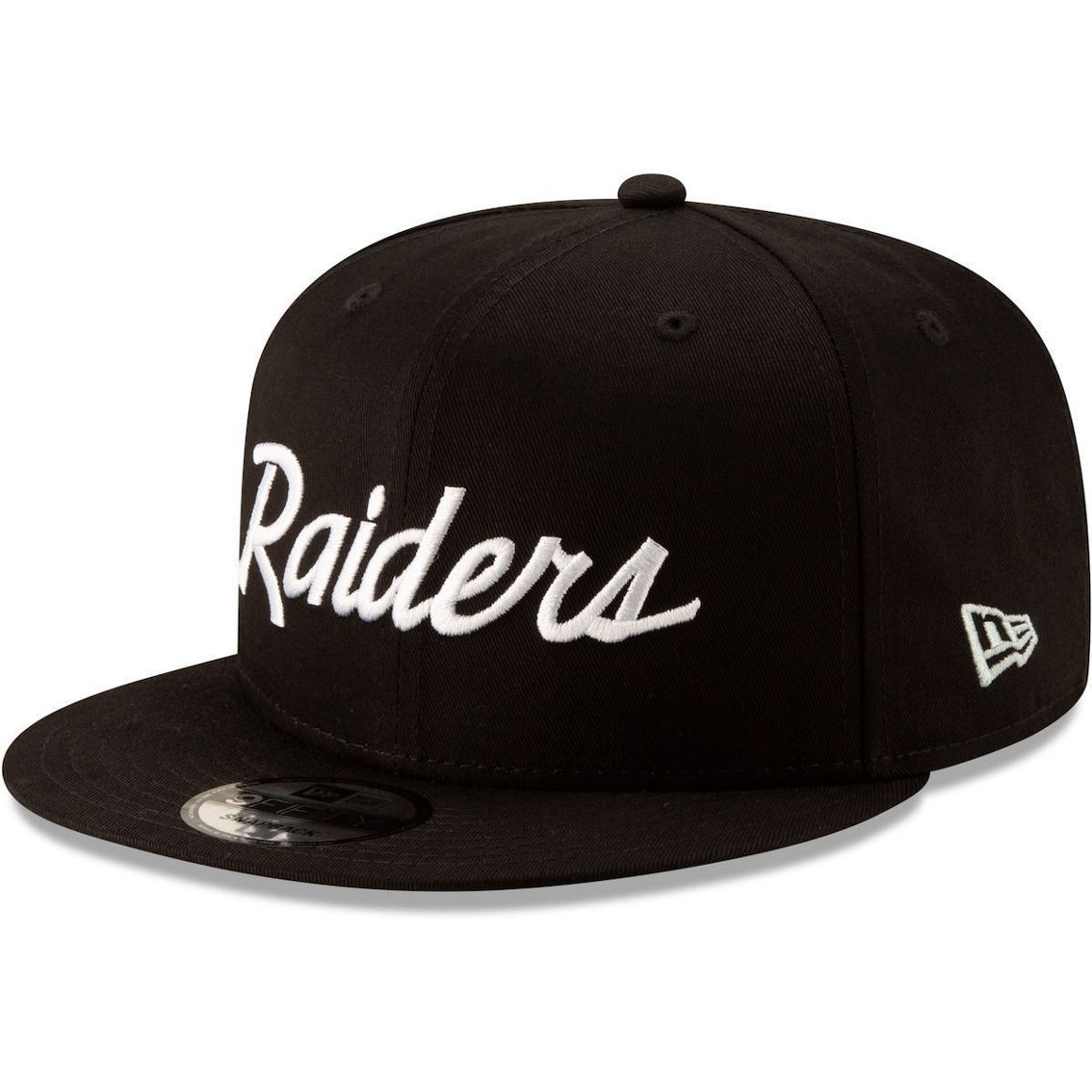 New Era Men's Black Las Vegas Raiders Throwback 9FIFTY Adjustable Snapback Hat - Image 2 of 4