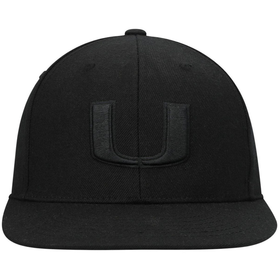 Top of the World Men's Miami Hurricanes Black On Black Fitted Hat - Image 3 of 4