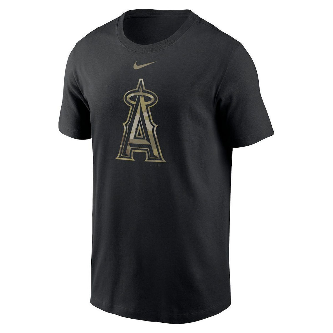 Men's Nike Black Los Angeles Angels Camo Logo Team T-Shirt - Image 3 of 4