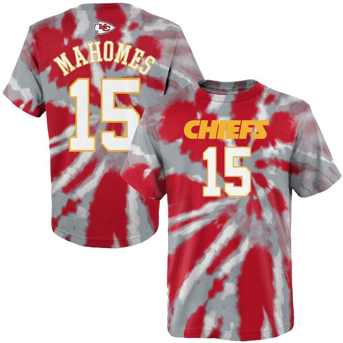 Outerstuff Youth Patrick Mahomes Red Kansas City Chiefs Tie-dye Name &  Number T-shirt, Fan Shop