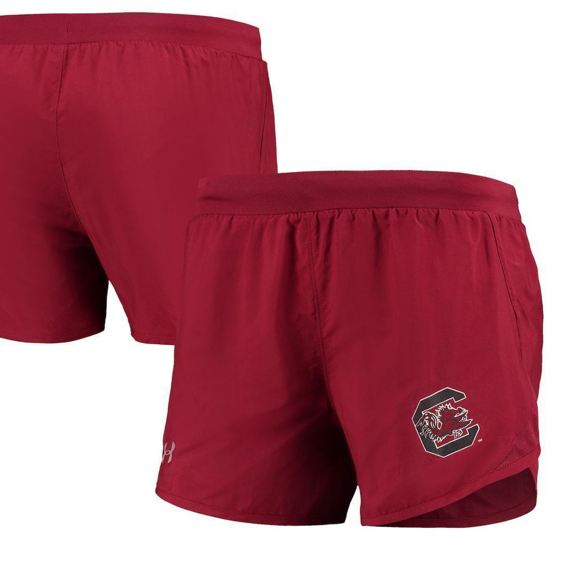 Under Armour Women's Garnet South Carolina Gamecocks Fly By Run 2.0 Performance Shorts - Image 2 of 4