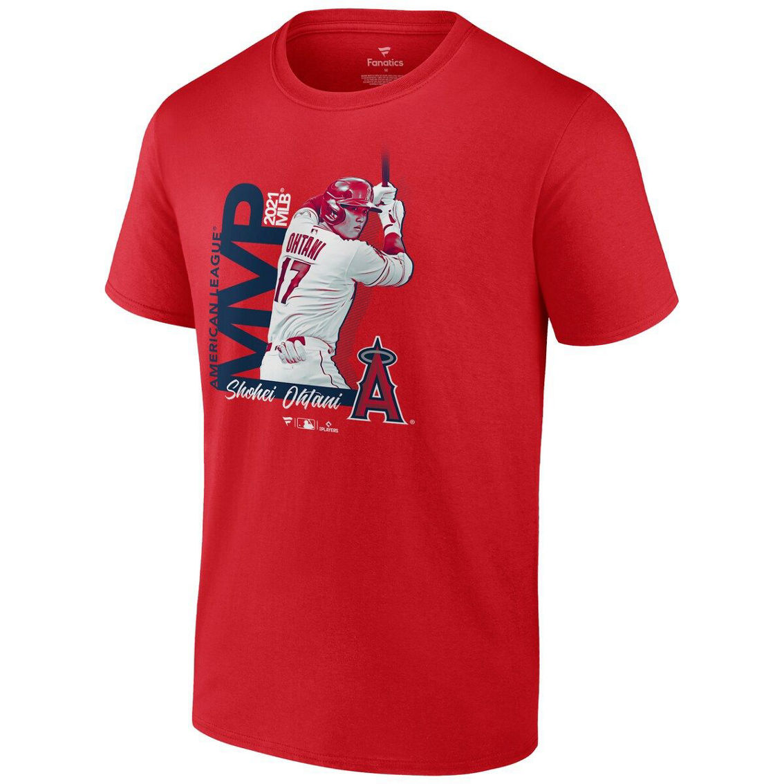 Fanatics Men's Fanatics Shohei Ohtani Red Los Angeles Angels 2021 AL MVP T-Shirt - Image 3 of 4