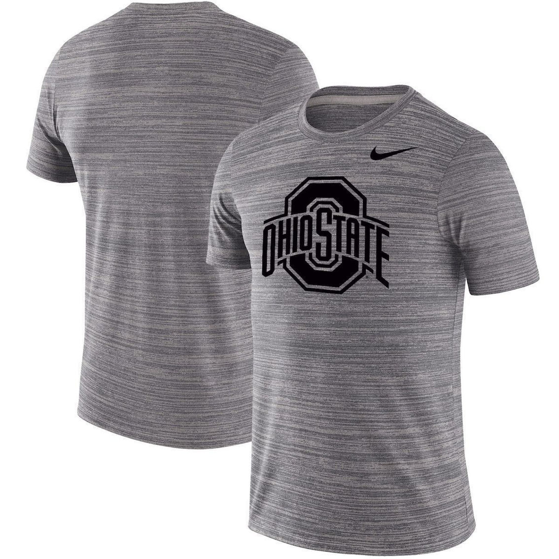 Nike Men's Charcoal Ohio State Buckeyes Big & Tall Performance Velocity Space Dye T-Shirt - Image 2 of 4