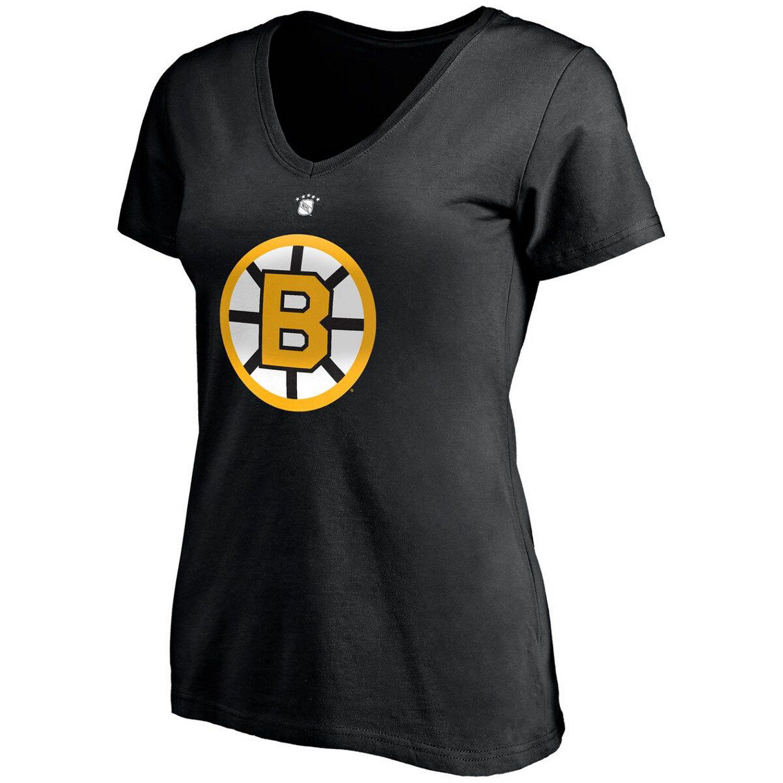 Fanatics Branded Women's Willie O'Ree Black Boston Bruins Authentic Stack Retired Player Name & Number V-Neck T-Shirt - Image 3 of 4
