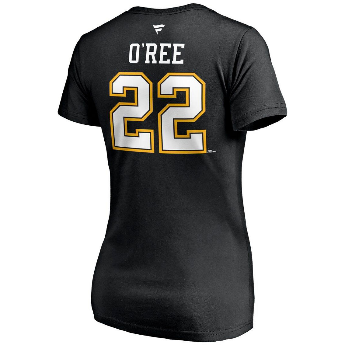 Fanatics Branded Women's Willie O'Ree Black Boston Bruins Authentic Stack Retired Player Name & Number V-Neck T-Shirt - Image 4 of 4