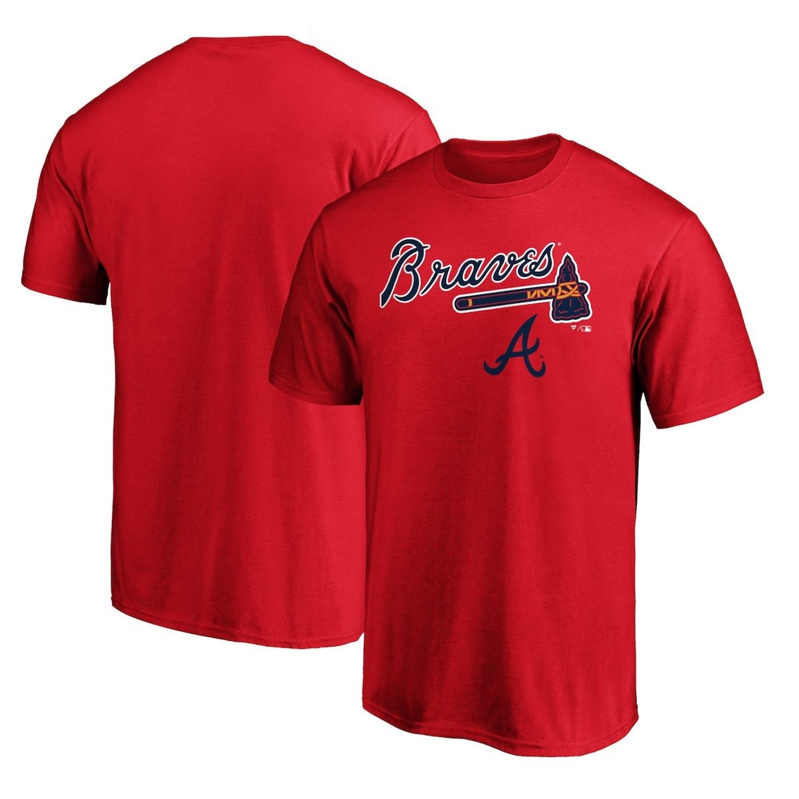 Fanatics Men's Fanatics Red Atlanta Braves Team Logo Lockup T-Shirt - Image 2 of 4