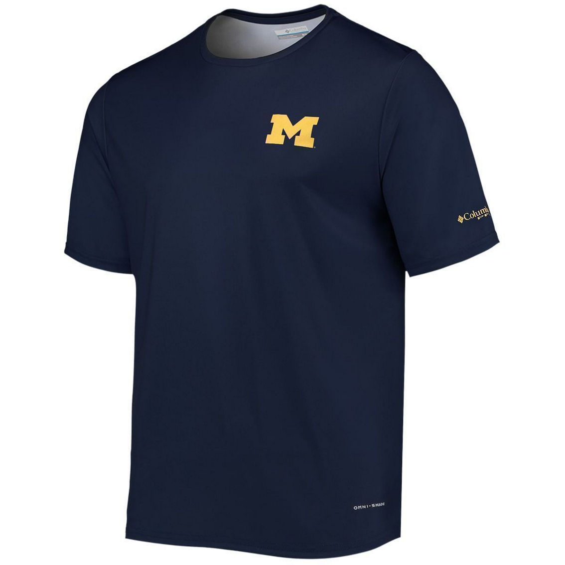 Columbia Men's Navy Michigan Wolverines Terminal Tackle Omni-Shade T-Shirt - Image 3 of 4