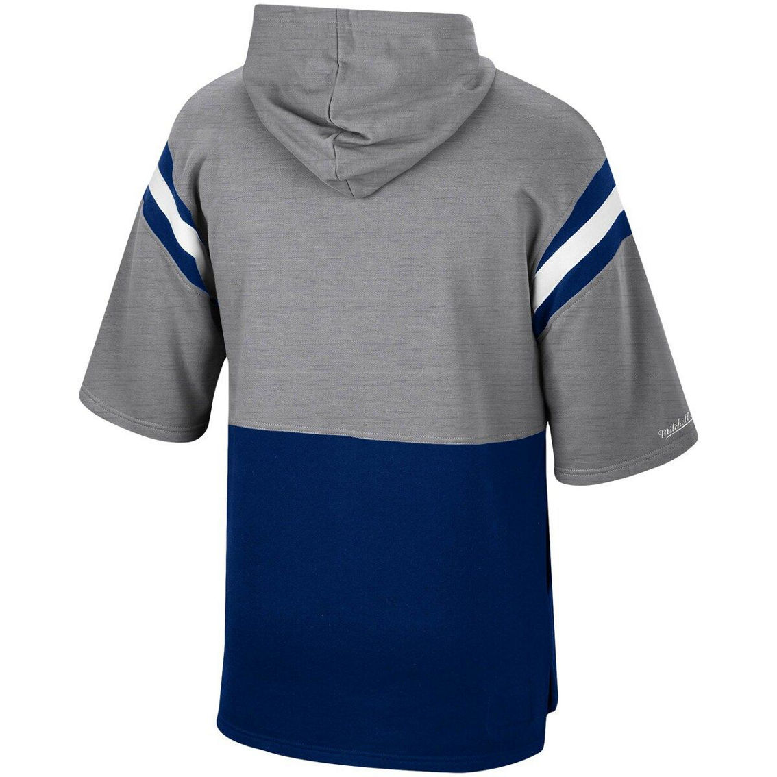 Mitchell & Ness Men's Silver/Navy Dallas Cowboys Gridiron Classics Training Room Half-Sleeve Pullover Hoodie - Image 4 of 4
