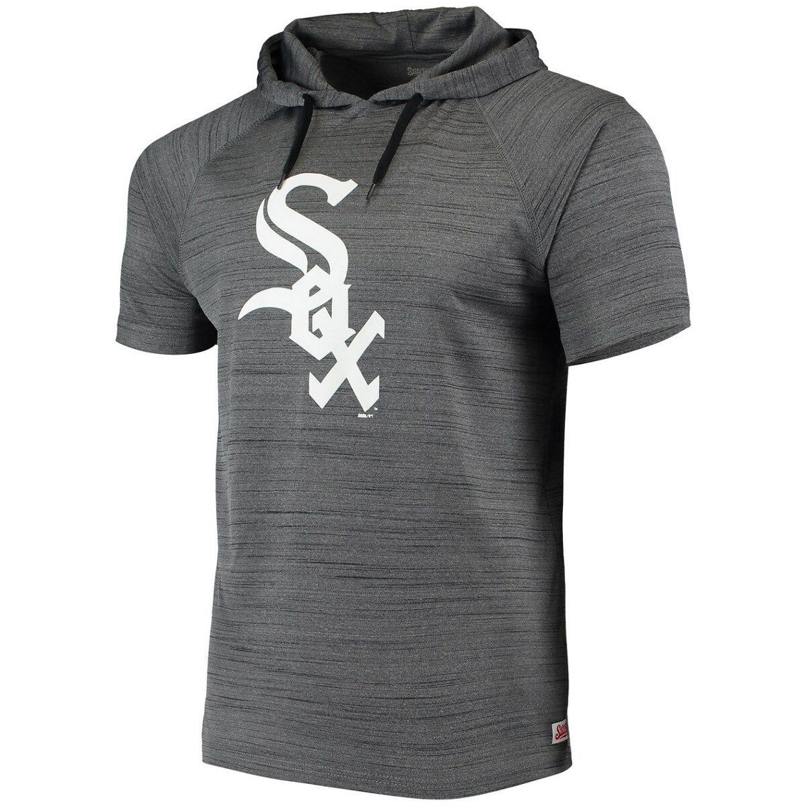 Stitches Men's Heathered Black Chicago White Sox Raglan Short Sleeve Pullover Hoodie - Image 3 of 4