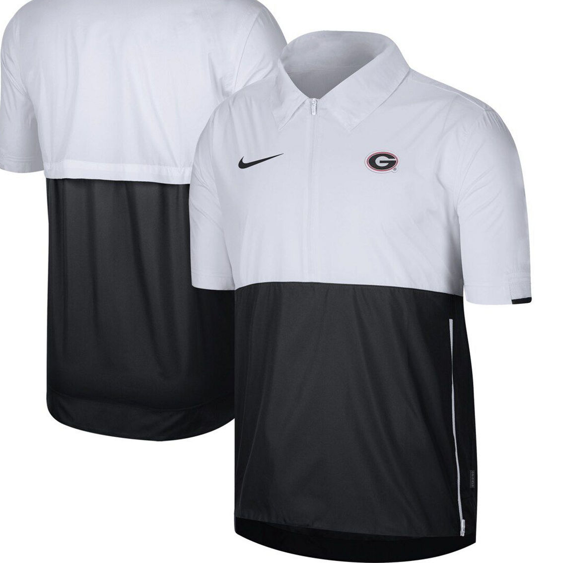 Nike Men's White Georgia Bulldogs Coaches Half-Zip Pullover Jacket - Image 2 of 4