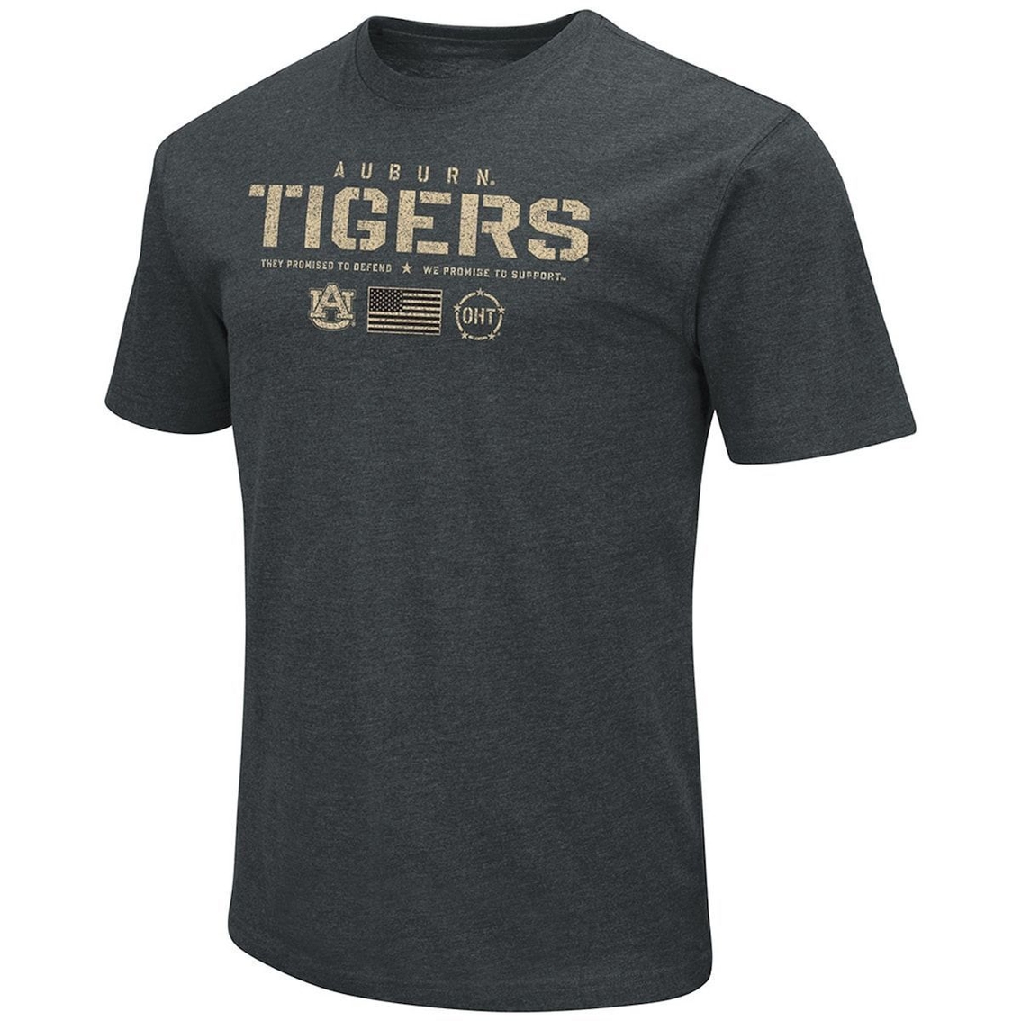 Colosseum Men's Heathered Black Auburn Tigers OHT Military Appreciation Flag 2.0 T-Shirt - Image 3 of 4