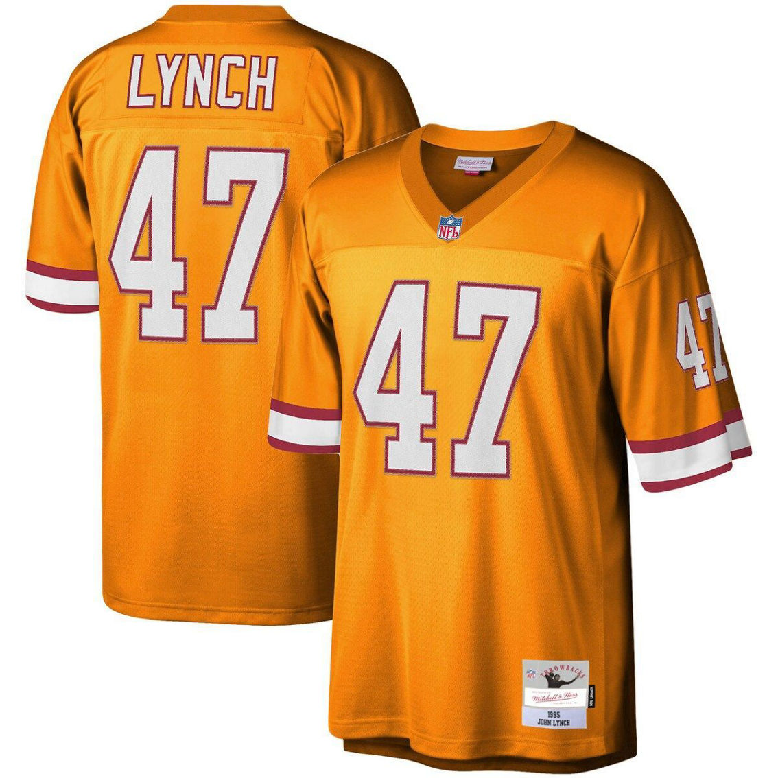 Mitchell & Ness Men's John Lynch Orange Tampa Bay Buccaneers Legacy Replica Jersey - Image 2 of 4