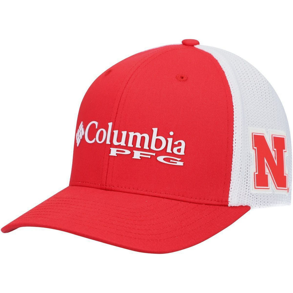Men's Columbia Scarlet Nebraska Huskers PFG Snapback Adjustable Hat - Image 2 of 4
