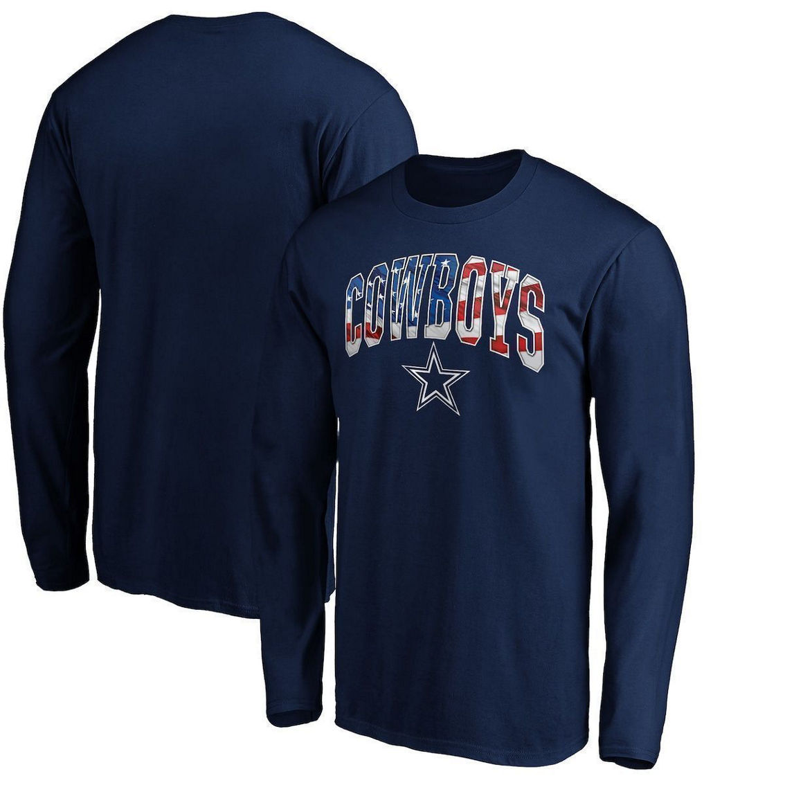 Fanatics Branded Men's Navy Dallas Cowboys Banner Wave Long Sleeve T-Shirt - Image 2 of 4