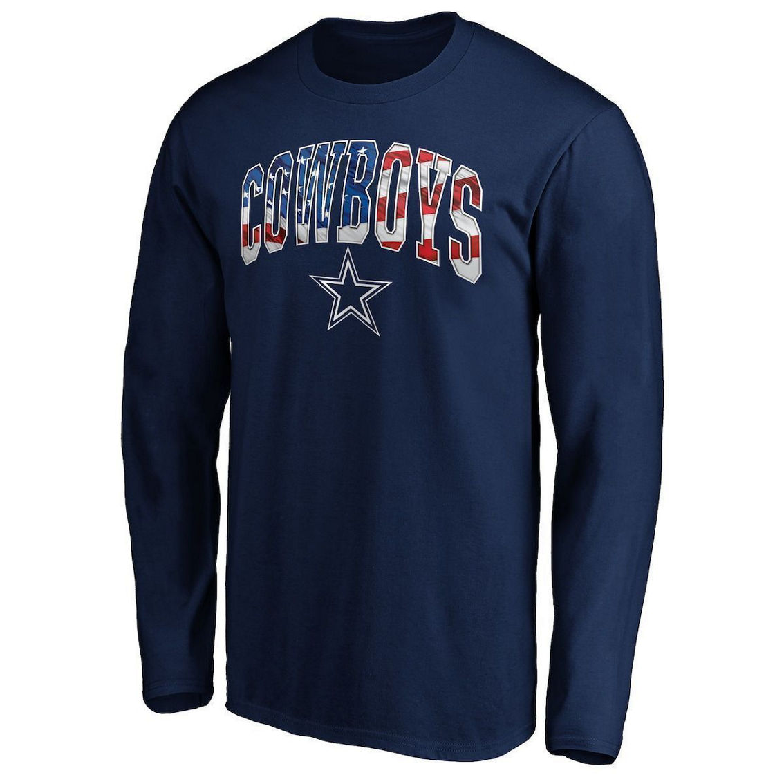 Fanatics Branded Men's Navy Dallas Cowboys Banner Wave Long Sleeve T-Shirt - Image 3 of 4