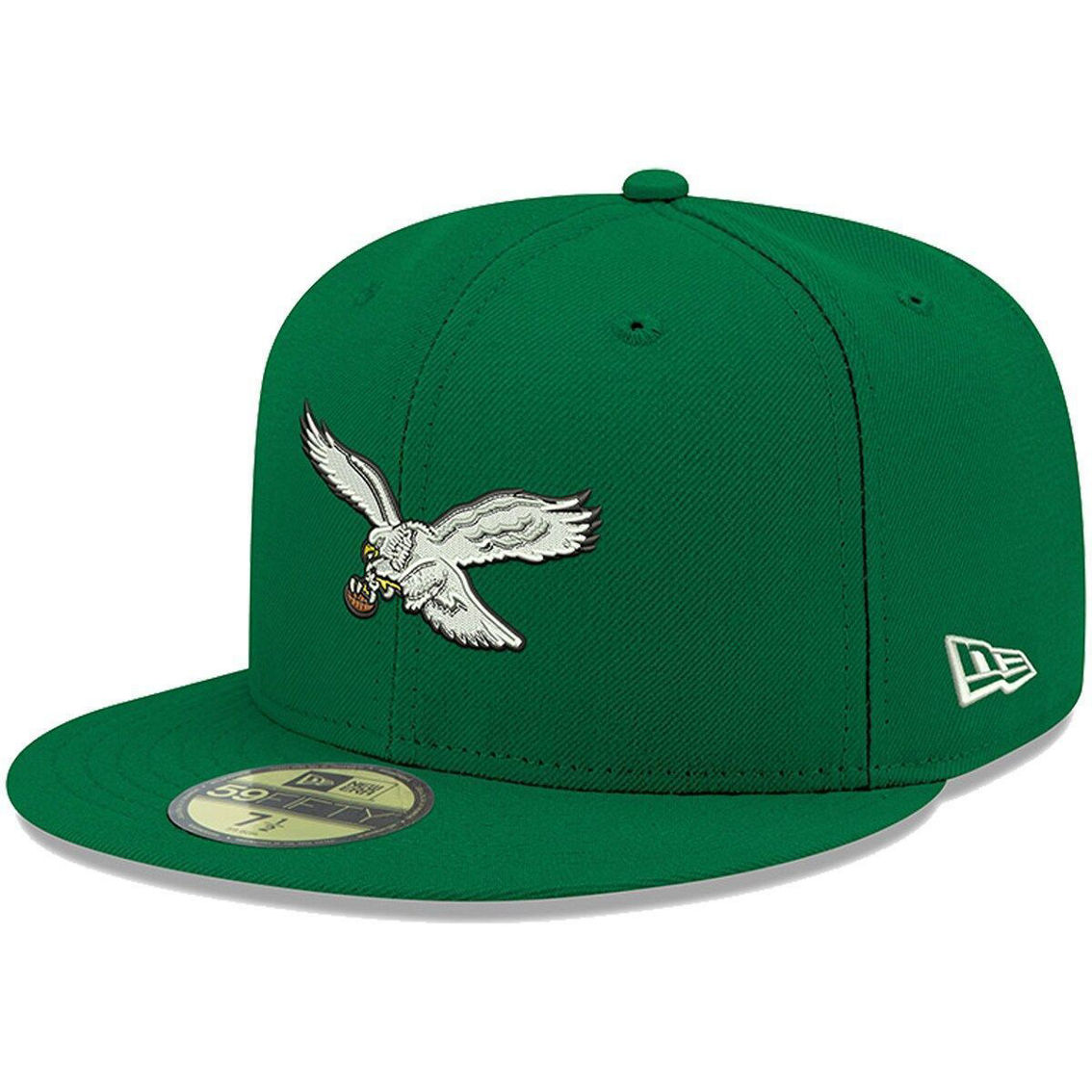 New Era Men's Kelly Green Philadelphia Eagles Omaha Throwback 59FIFTY Fitted Hat - Image 2 of 4
