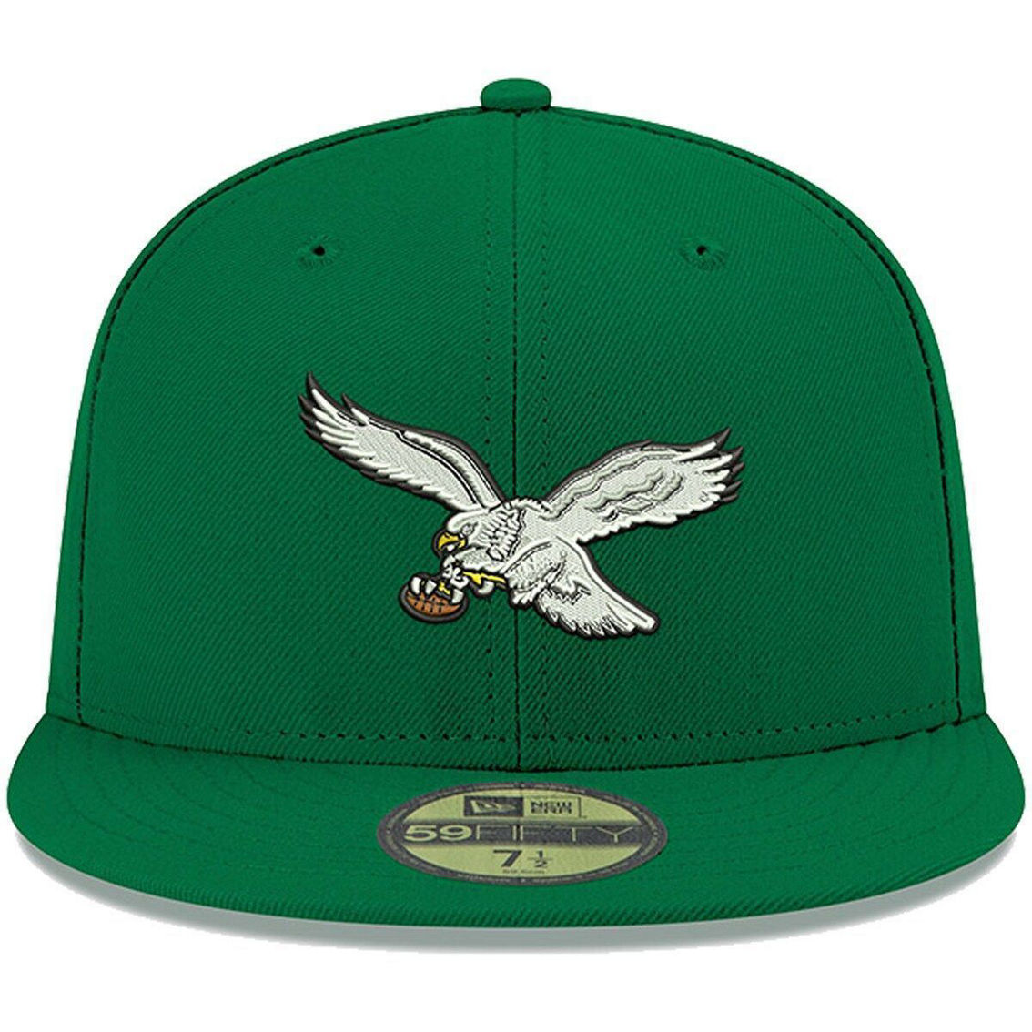 New Era Men's Kelly Green Philadelphia Eagles Omaha Throwback 59FIFTY Fitted Hat - Image 3 of 4
