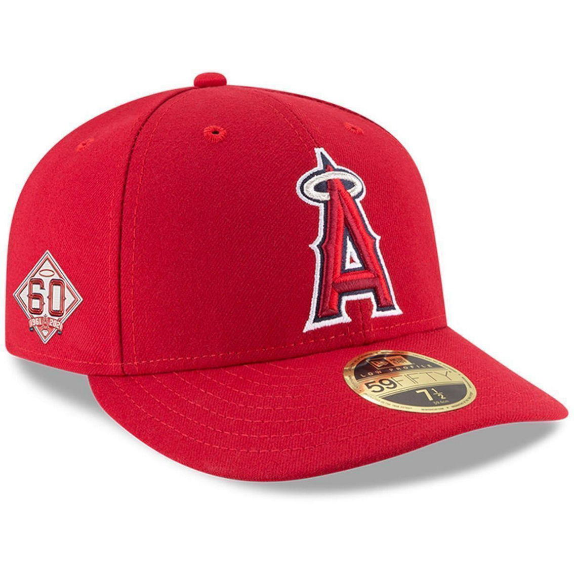 New Era Men's Red Los Angeles Angels 60th Anniversary Authentic Collection  On-field Low 59fifty Fitted Hat, Hats & Visors, Clothing & Accessories