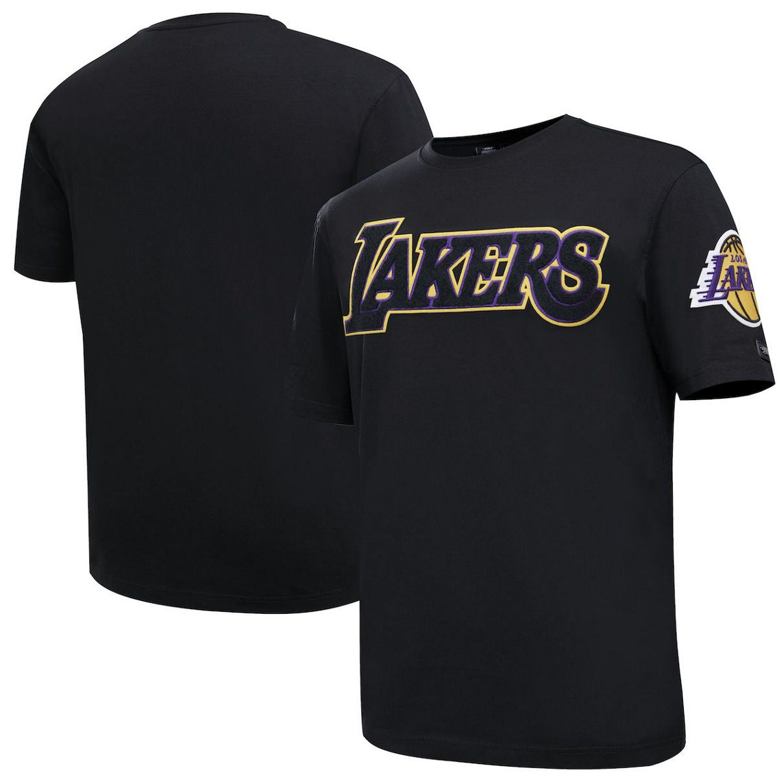 Pro Standard Men's Black Los Angeles Lakers Chenille T-Shirt - Image 2 of 4