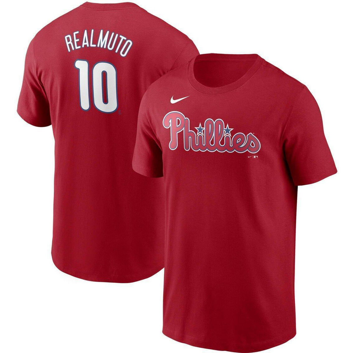 Nike Men's Jt Realmuto Red Philadelphia Phillies Name & Number T-shirt ...