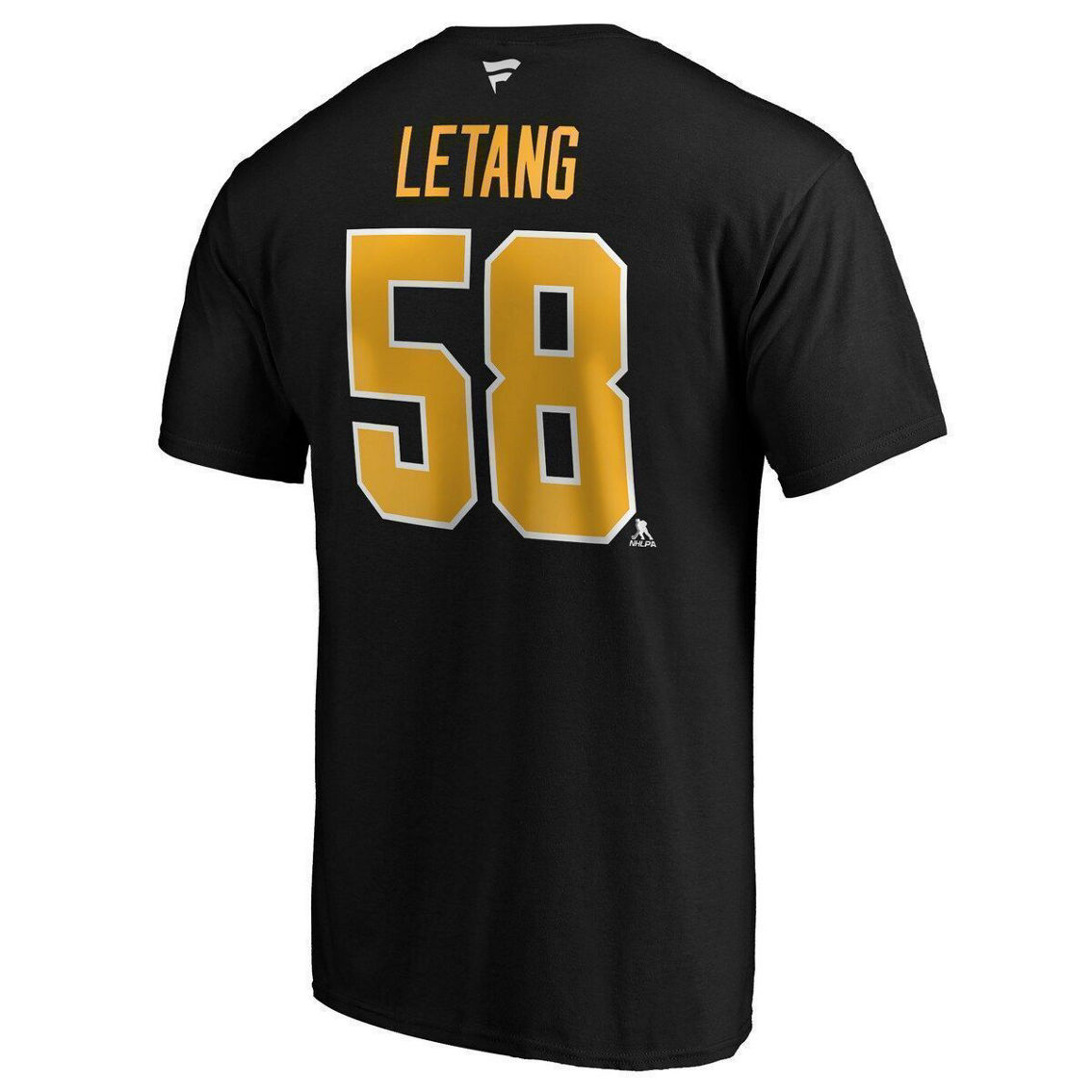 Fanatics Branded Men's Kris Letang Black Pittsburgh Penguins Team Authentic Stack Name & Number T-Shirt - Image 4 of 4