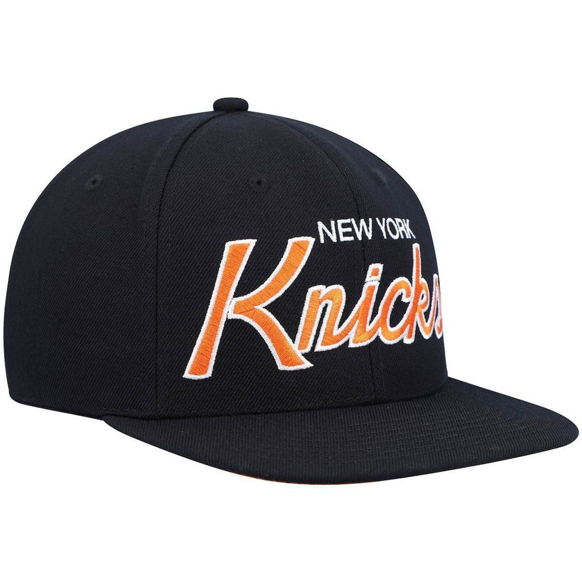 Mitchell & Ness Men's Black New York Knicks Hardwood Classics Script 2.0 Snapback Hat - Image 4 of 4