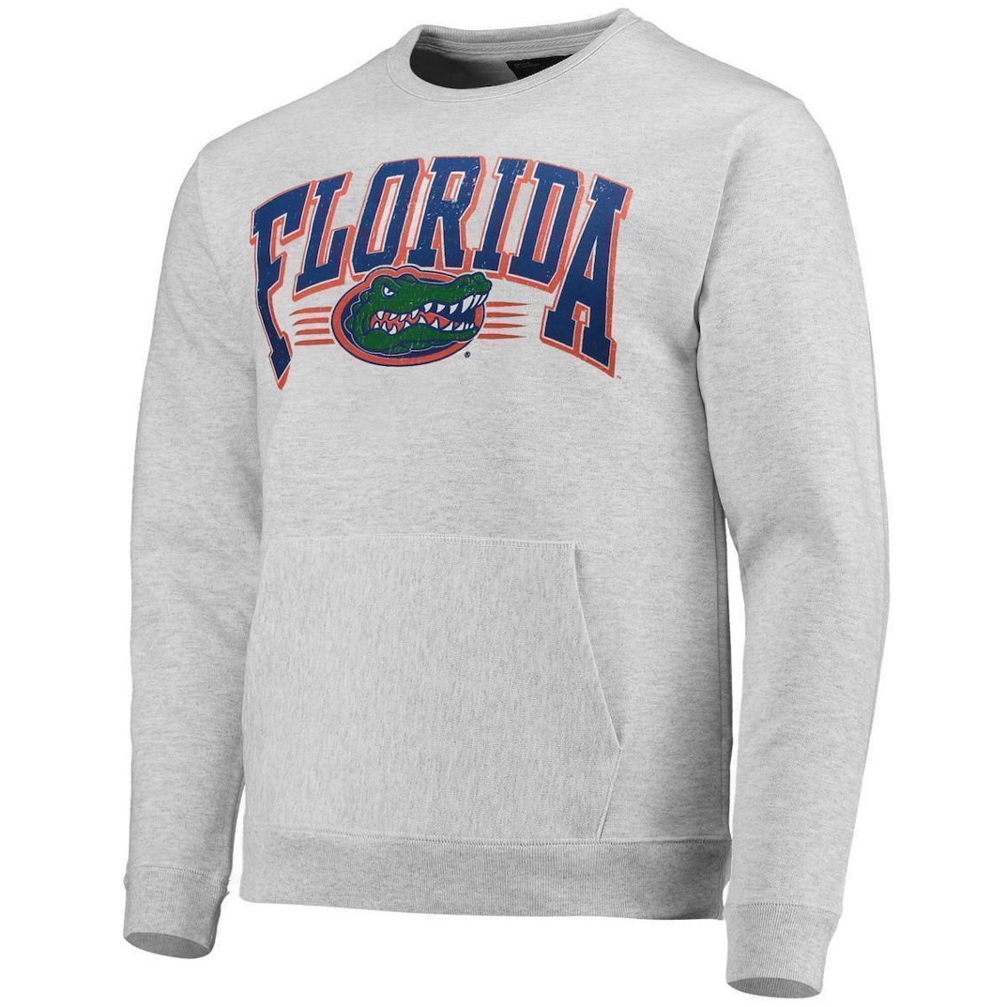 League Collegiate Wear Men's Heathered Gray Florida Gators Upperclassman Pocket Pullover Sweatshirt - Image 3 of 4