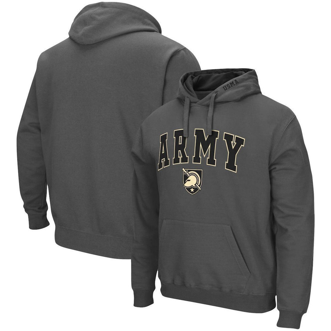 Colosseum Men's Charcoal Army Black Knights Arch & Logo 3.0 Pullover Hoodie - Image 2 of 4