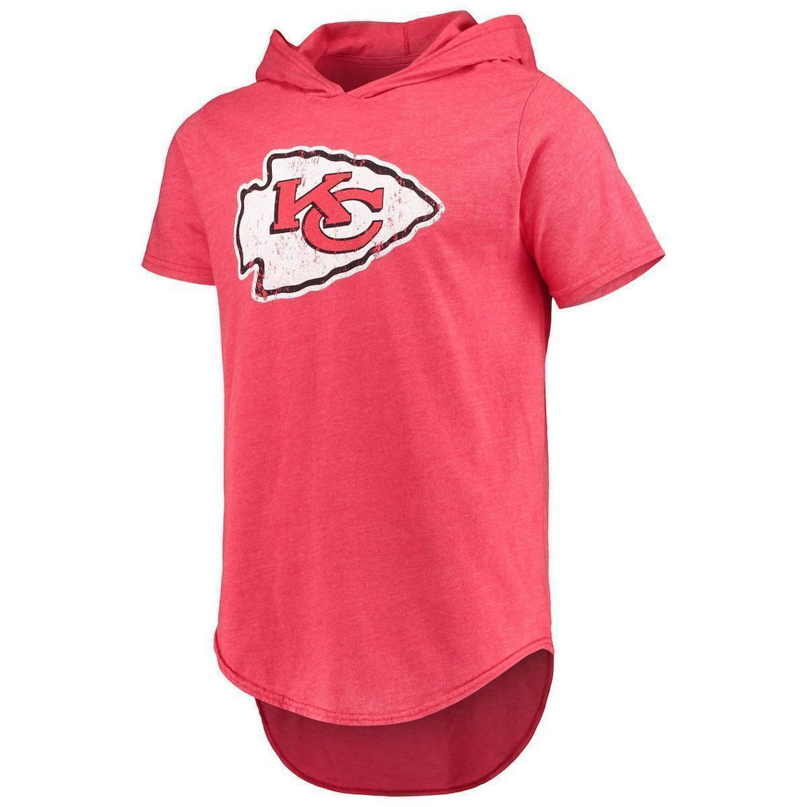 Majestic Threads Men's Threads Red Kansas City Chiefs Primary Logo Tri-Blend Hoodie T-Shirt - Image 3 of 4