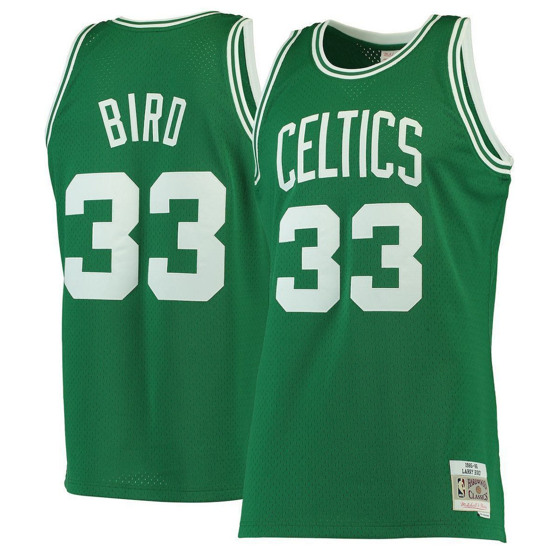 Mitchell & Ness Men's Larry Bird Kelly Green Boston Celtics Hardwood Classics Swingman Jersey - Image 2 of 4