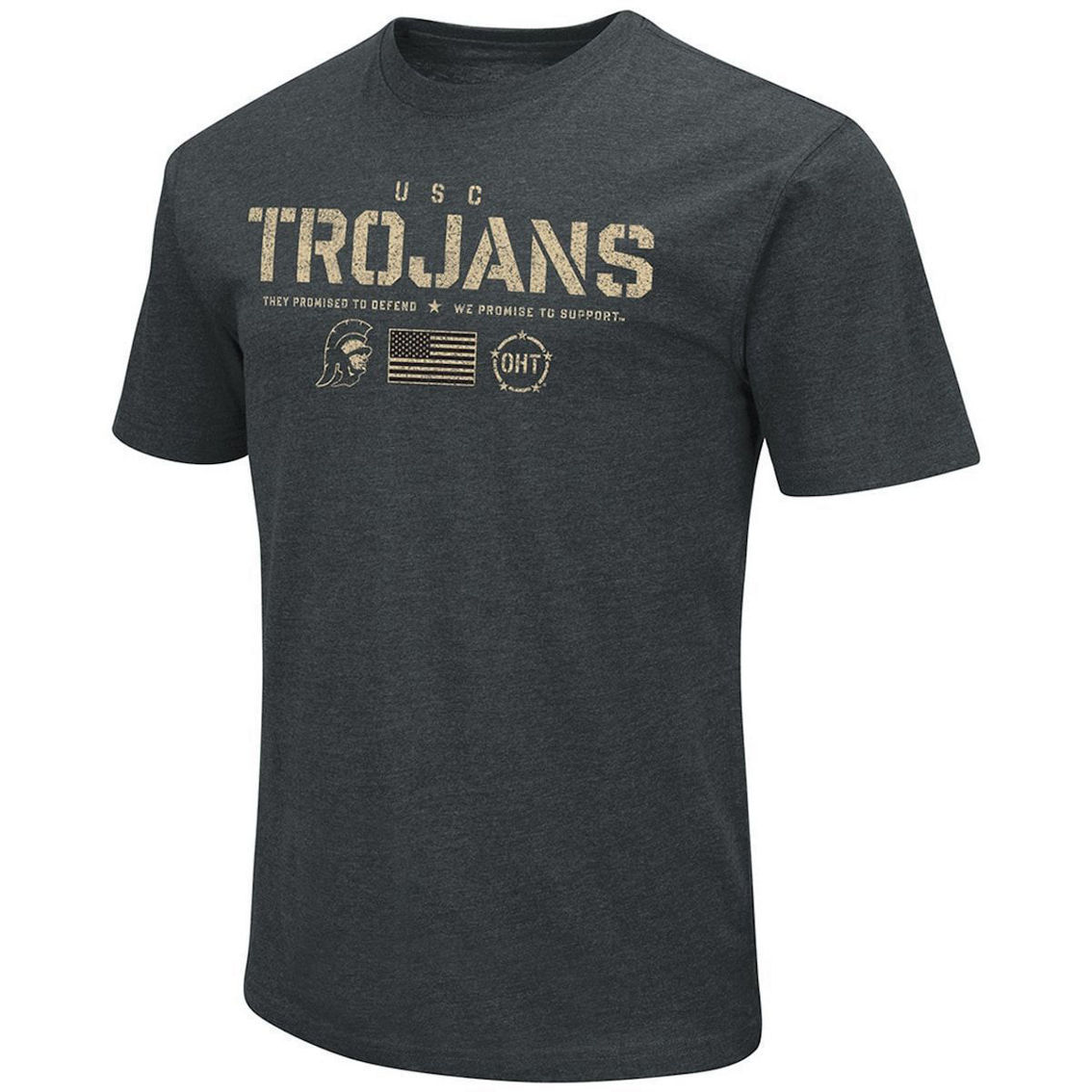 Colosseum Men's Heathered Black USC Trojans OHT Military Appreciation Flag 2.0 T-Shirt - Image 3 of 4
