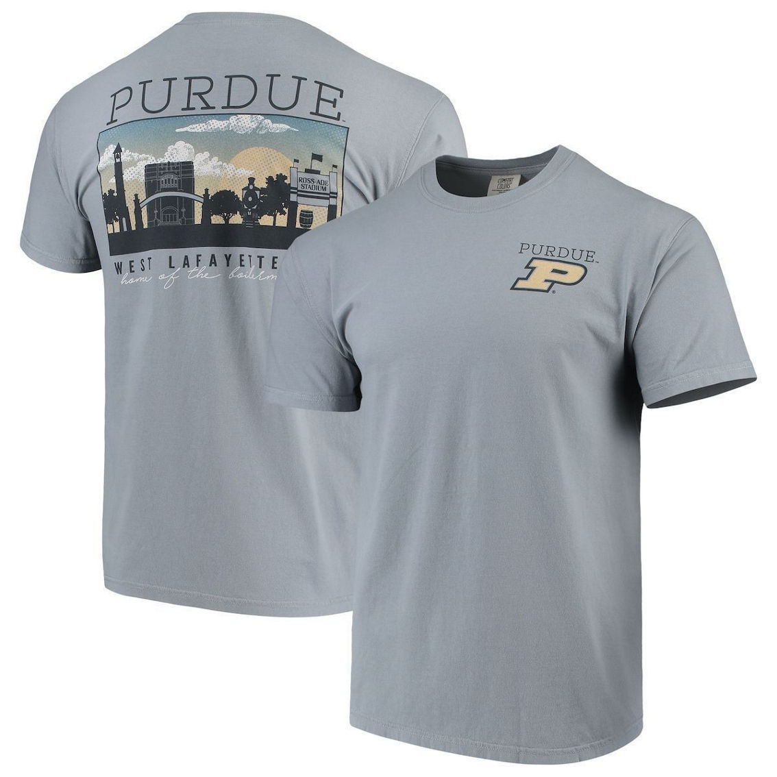 Image One Men's Gray Purdue Boilermakers Team Comfort Colors Campus Scenery T-Shirt - Image 2 of 4